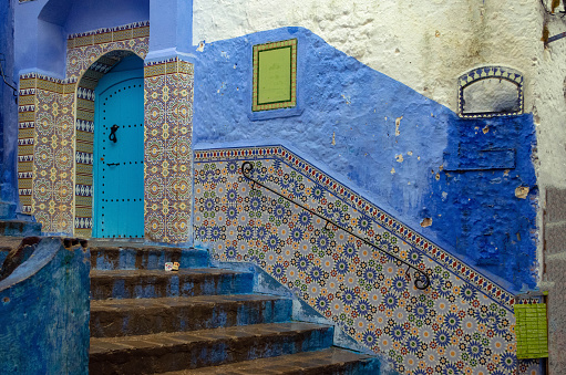 Staircase and fresco in Chefchaouen