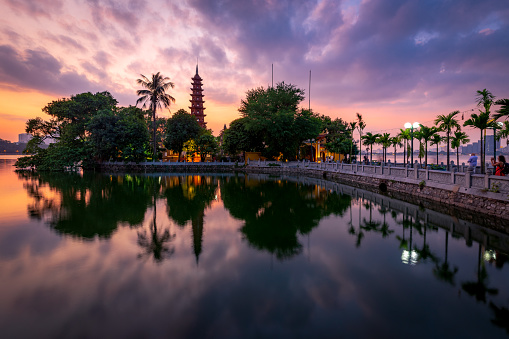 A famous pagoda in Hanoi, Vietnam.