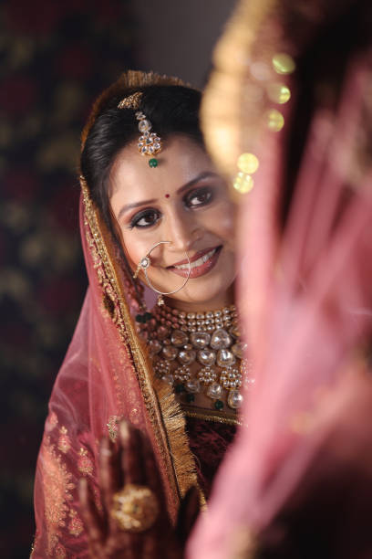 istock Closeup of elegant indian bride, beautiful young bride 2149946638