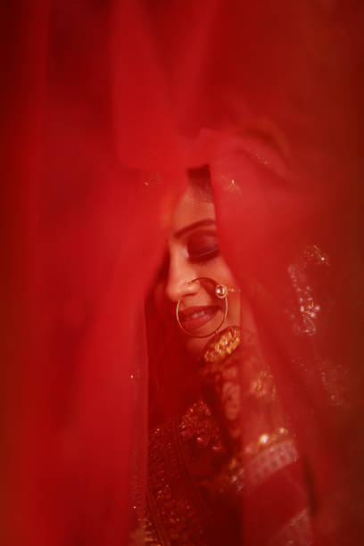 istock Creative portrait of beautiful indian bride 2149946729