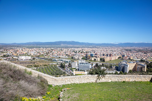 view of Cagliari from Saint Michael's Park, Sardinia, Italy