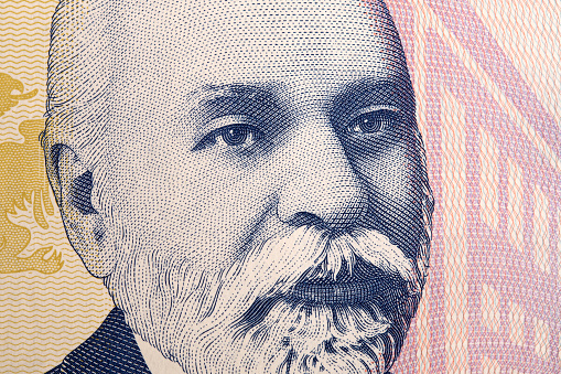 Ismail Qemali a closeup portrait from Albanian money - lek