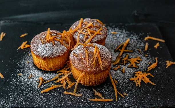 istock Carrot  muffins on dark background 2149953416