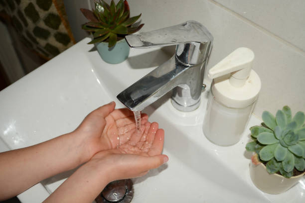istock Close-up of a bathroom sink. 2149953497