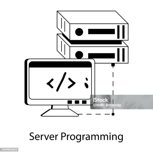 Development Server Gfx Server Programming Stock Illustration - Download Image Now - Coding ...