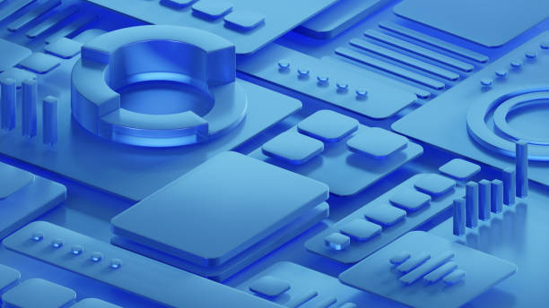 Business and finance abstract blue 3d background