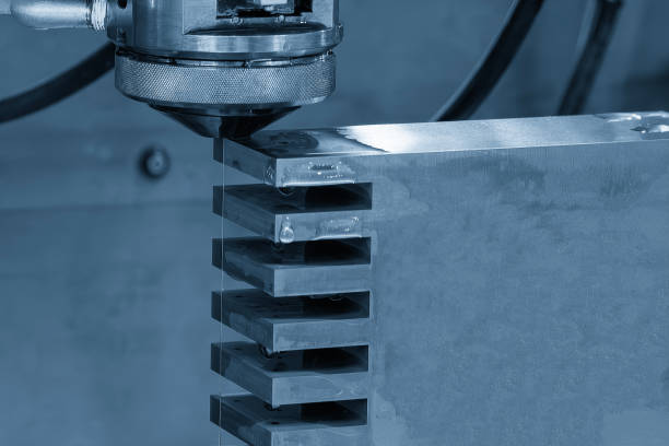 istock Closeup scene the wire EDM machine cutting the mold insert parts. 2149955861