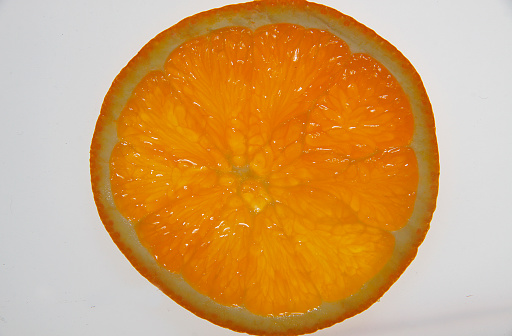 Slice of orange in backlight