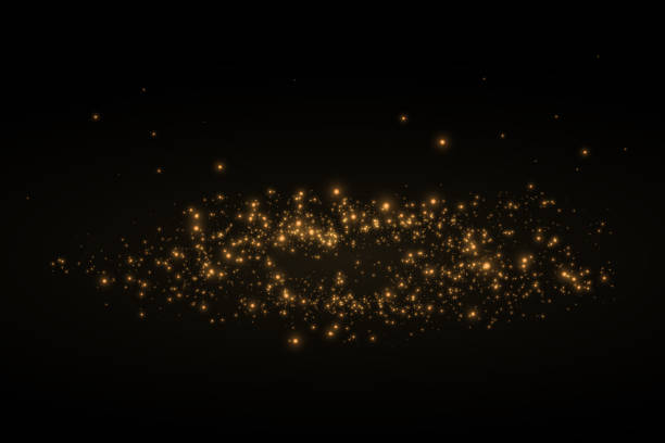 istock Christmas glowing bokeh confetti light and glitter texture overlay for your design. Festive sparkling gold dust. Holiday powder dust for cards, invitations, banners, advertising. 2149958347