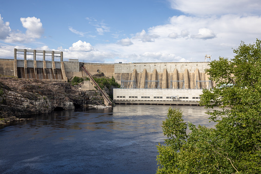 The Jean-Lesage generating station, (French: Centrale Jean-Lesage) formerly known as Manic-2, is a dam located 22 km from Baie-Comeau built on Manicouagan River in Quebec, Canada. The station is owned and operated by Hydro-Québec.