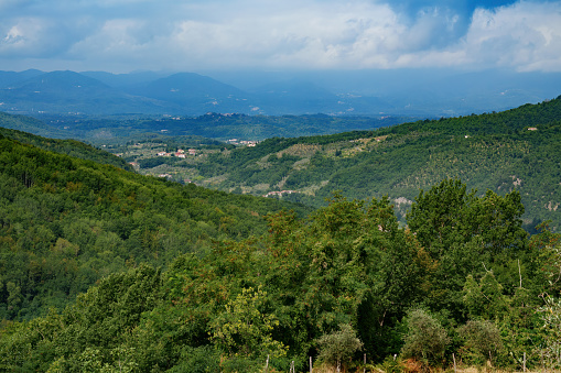 Mountain landscape near Fivizzano, Massa Carrara province Tuscany, Italy