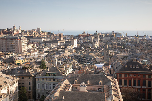 Panoramic view at downtown of city of Rome, the capital of Italy characterized with great European architecture and a good weather. Rome skyline view on a sunny day