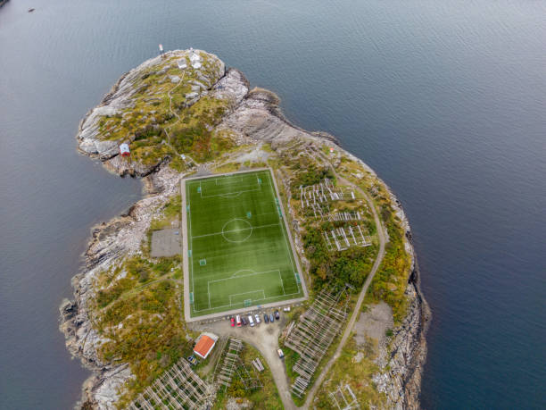 istock Isolated Soccer Field on a Coastal Outcrop 2149961344