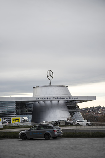 Stuttgart, Germany - December 13, 2017: The Museum Mercedes-Benz Welt in Stuttgart.