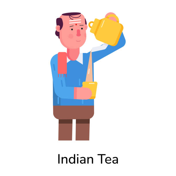 Indian Tea Explore the rich tapestry of hindu culture with our animated indian people icons Dive into a collection of characters encapsulating the essence of India's diverse heritage, featuring rustic village life, bustling market vendors, sacred rituals, and joyous festivities. indian pouring tea stock illustrations