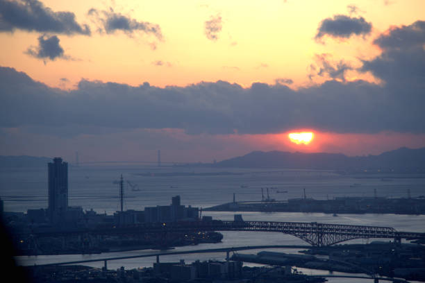 istock Osaka Bay at sunset, Japan 2149966053