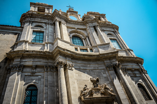 Low Angle View Of San Francesco D'assisi All'immacolata in Catania, Sicily, Italy