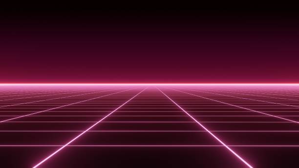 istock Retro perspective grid in infinity. Abstract digital wireframe floor with lines in the style of 80s and 90s. Futuristic texture pattern with mesh. Flooring illustration background. 3D rendering. 2149967404