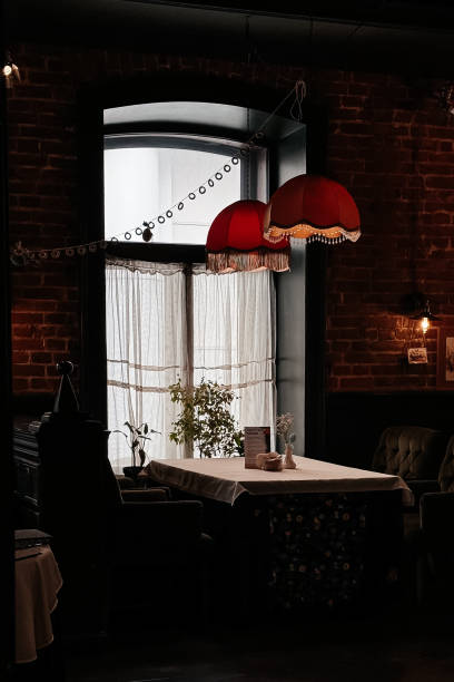 A cozy cafe with an old design
