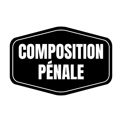 Penal composition symbol icon called composition penale in French language