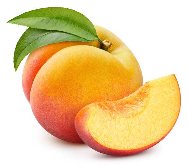 istock Juicy peach isolated on the white background 2149970508
