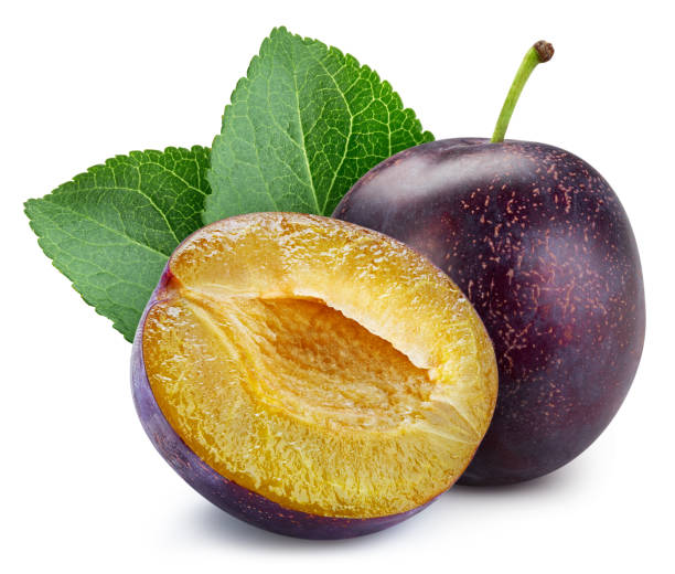 istock Juicy plum isolated on the white background 2149970705