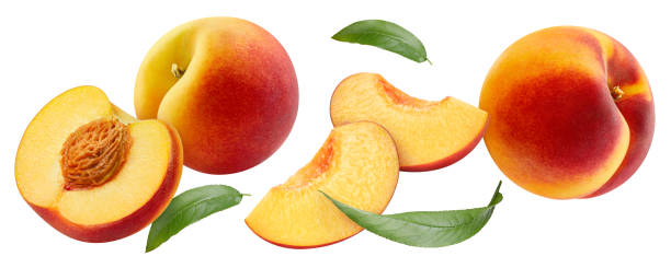 istock Juicy peach isolated on the white background 2149970855