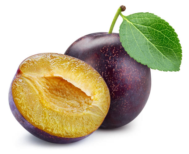 istock Juicy plum isolated on the white background 2149971017