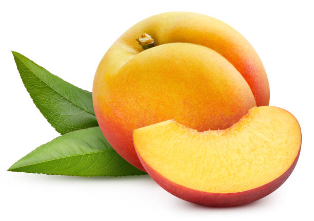 istock Juicy peach isolated on the white background 2149972042