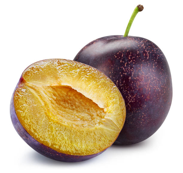 istock Juicy plum isolated on the white background 2149972632