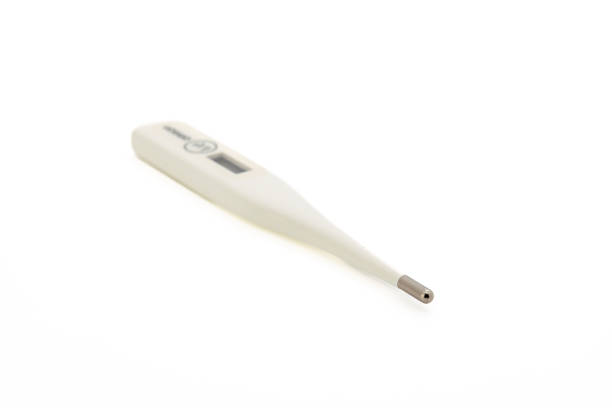 A white thermometer and hygrometer are mounted on a white background.
