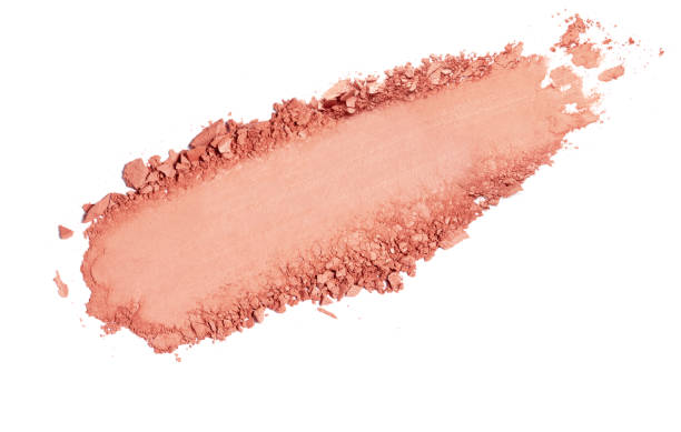 istock Pink coral eyeshadow and blush trace isolated on white background 2149974312