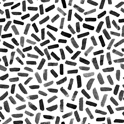 Hand painted single short lines scattered over white watercolor paper background.
Beautiful uncontrolled simple shapes. Uneven paint distribution with visible imperfections.
Childish drawing. 
Professional wrapping paper pattern. 
Original line art.
Zoom to see amazing details!

SEAMLESS PATTERN - duplicate it horizontally to get unlimited area. 
VECTOR FILE - enlarge without lost the quality. 
Enjoy creating!