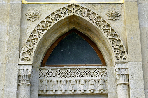 Decorations on the facade of a tower commissioned by Sultan Abdul Hamid II near the Yildiz Palace in Istanbul