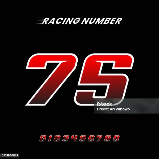 75 Text Number Racing Number 75 Design Vector Template Stock Illustration - Download ...