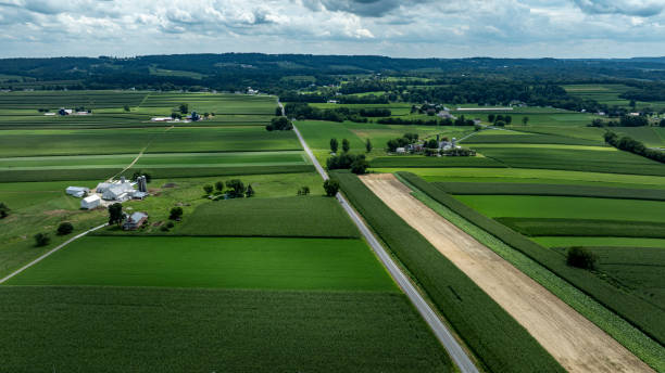 istock Verdant Quilt of Farm Fields 2149981679