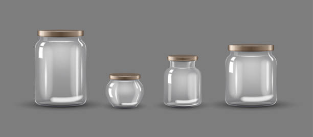 istock Set of transparent glass jars 2149982348