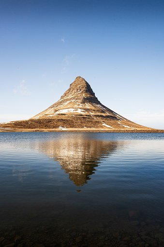 Kirkjufell mountain with a reflection in the lake 1