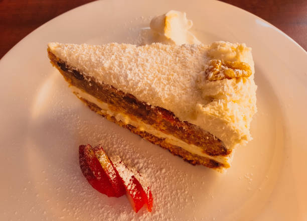 istock Closeup top view of cheesecake with on white plate. 2149986448