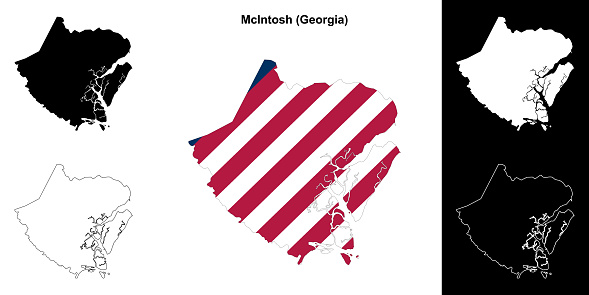 McIntosh County (Georgia) outline map set