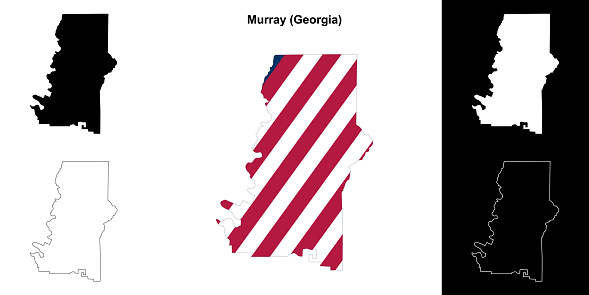Murray County (Georgia) outline map set