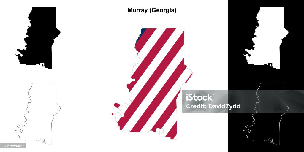 Murray County Murray County Outline Map Set Stock Illustration - Download Image Now ...