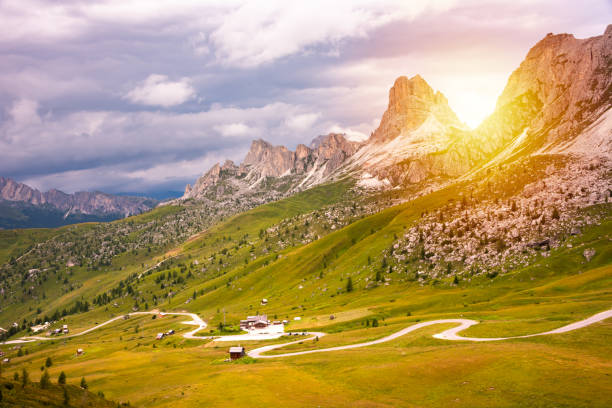 istock Dolomite mountains, Italy, in summer. Giau pass panoramic view 2149992590