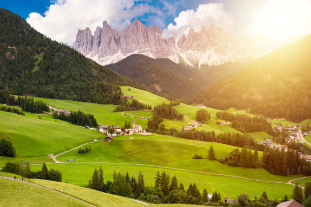 istock Dolomite mountains in summer with a green valley 2149992645