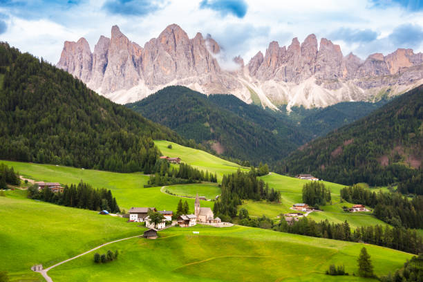 istock Dolomite mountains in summer with a green valley 2149992799