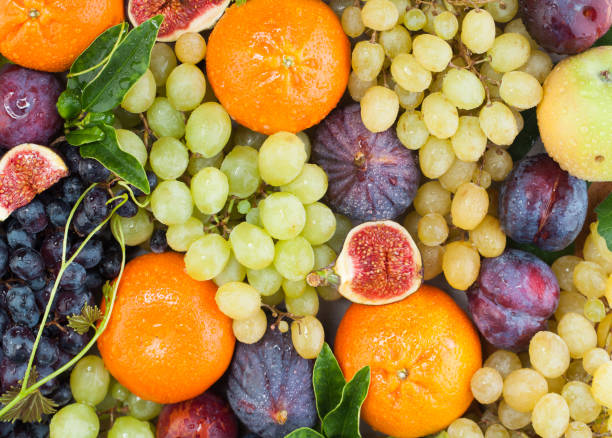 istock Fresh food background with colorful fruit and berries 2149993671