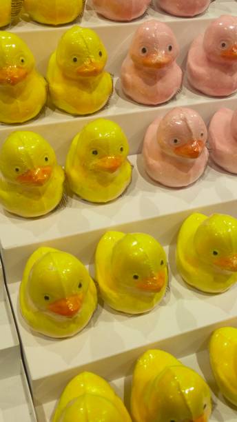 istock yellow and pink rubber ducks 2149995075
