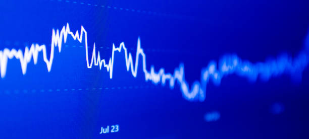 istock Stock market upwards chart on the screen. Selective focus.Low angle.Banner,advertisement. 2149998888