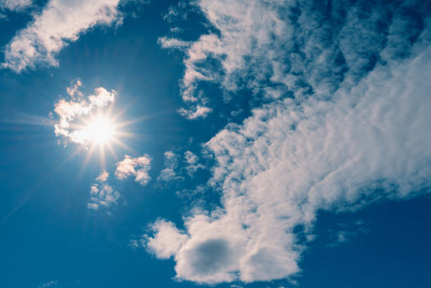 Blue sky,sunlight,sunny weather with cloud beautiful nature abstract background.