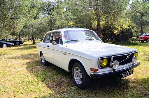 April 20, 2024, Madrid (Spain). Volvo 142 is a car of the Volvo 140 series, a D-segment series, produced by the Swedish manufacturer Volvo in mid-summer 1967